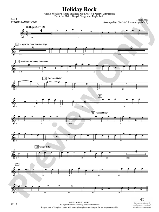 Holiday Rock: Part 1 - Tenor Saxophone