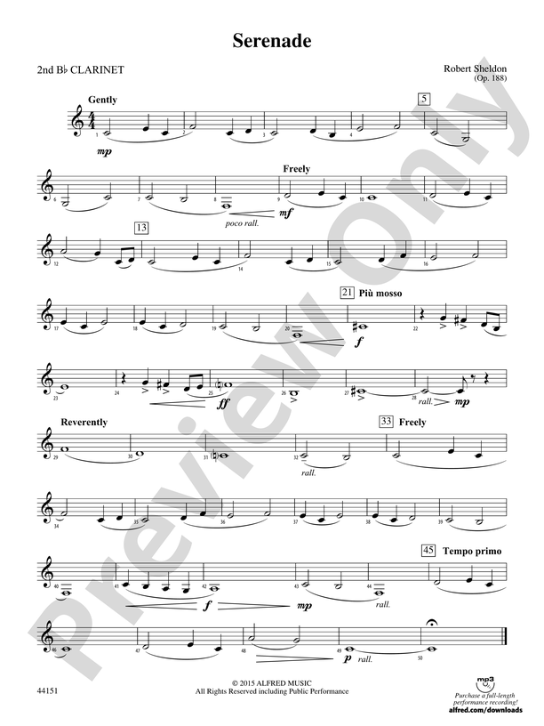 Serenade: 2nd B-flat Clarinet