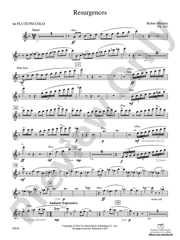 Resurgences Flute Flute Part Digital Sheet Music Download