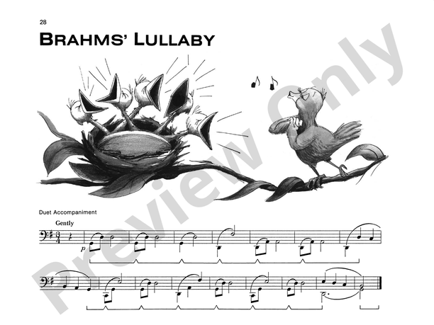 Brahms' Lullaby - Piano Solo (with Optional Duet Accompaniments)
