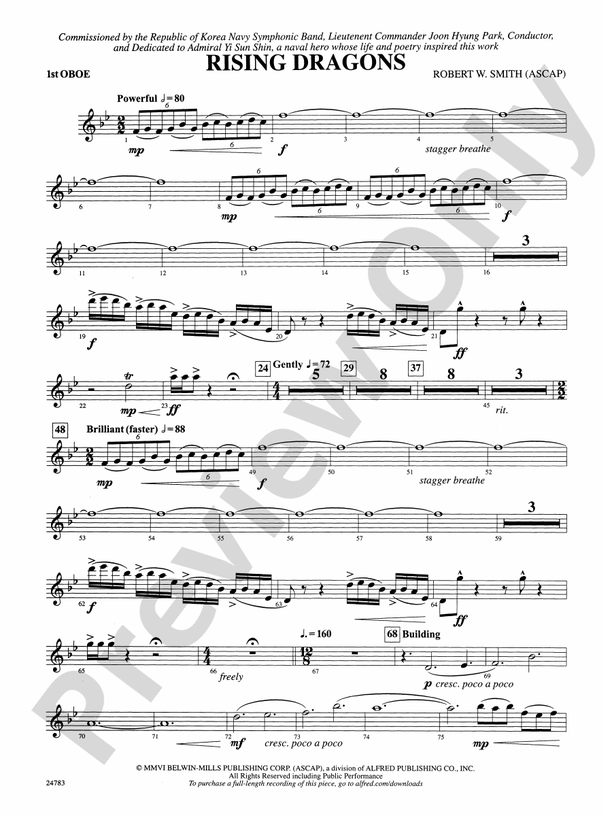 Rising Dragons: Oboe: Oboe Part - Digital Sheet Music Download