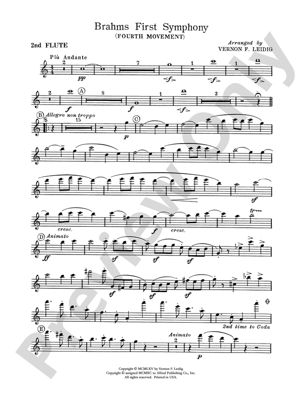 Brahms's 1st Symphony, 4th Movement: 2nd Flute