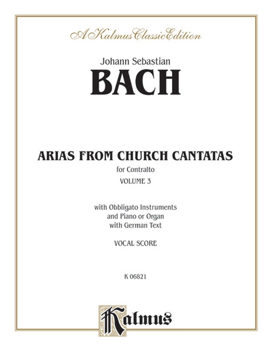 Bach: Contralto Arias, Volume III (German)