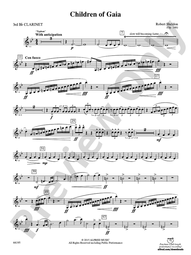 Children of Gaia: 3rd B-flat Clarinet