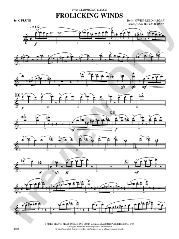 Frolicking Winds (from Symphonic Dance) Flute Flute Part Digital