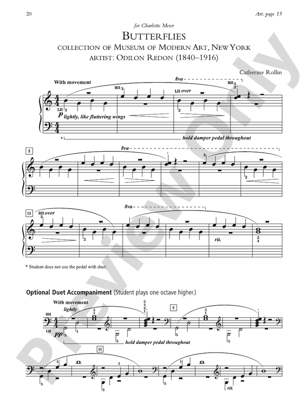 Butterflies - Piano Solo (with Optional Duet Accompaniments)