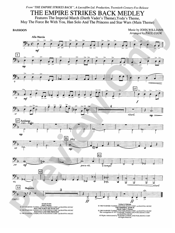 The Empire Strikes Back Medley: Bassoon