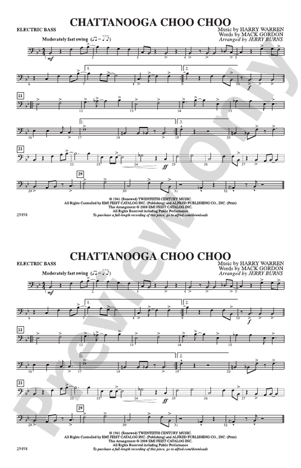 Chattanooga Choo Choo Electric Bass Electric Bass Part Digital