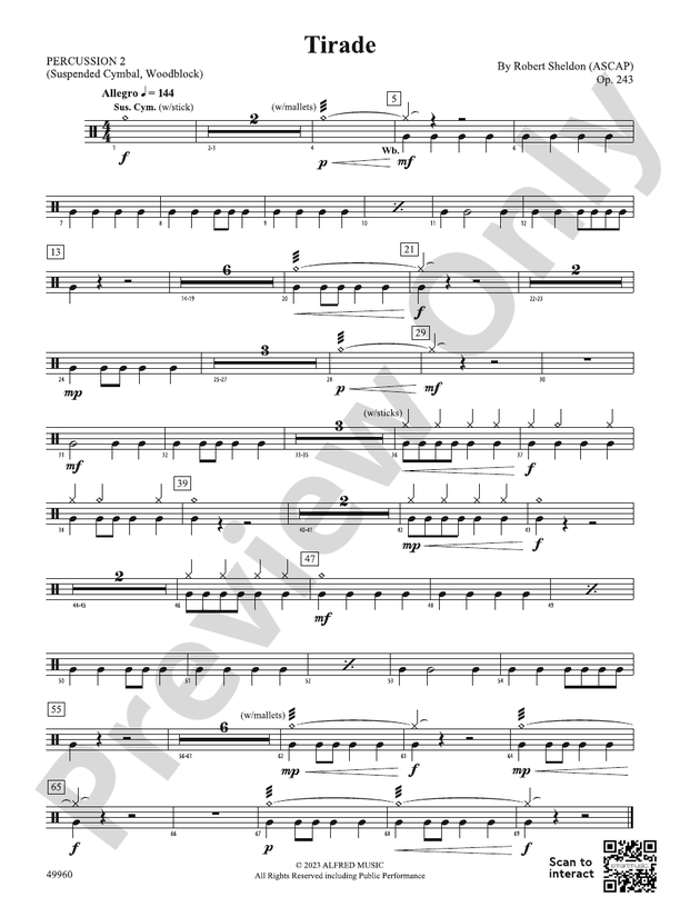 Tirade: 2nd Percussion: 2nd Percussion Part - Digital Sheet Music Download