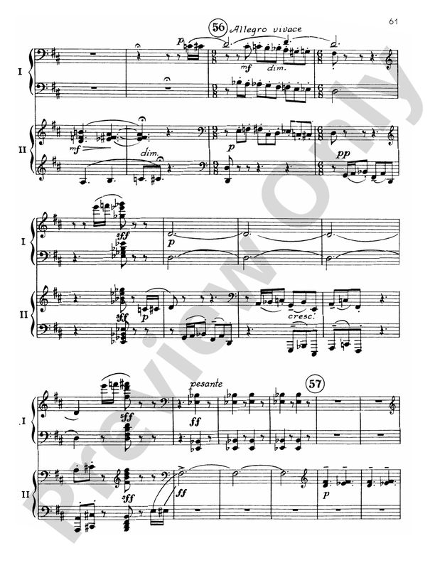 Symphonic Dances, Opus 45 - III. Lento assai / Allegro vivace - Piano Duo (2 Pianos, 4 Hands)