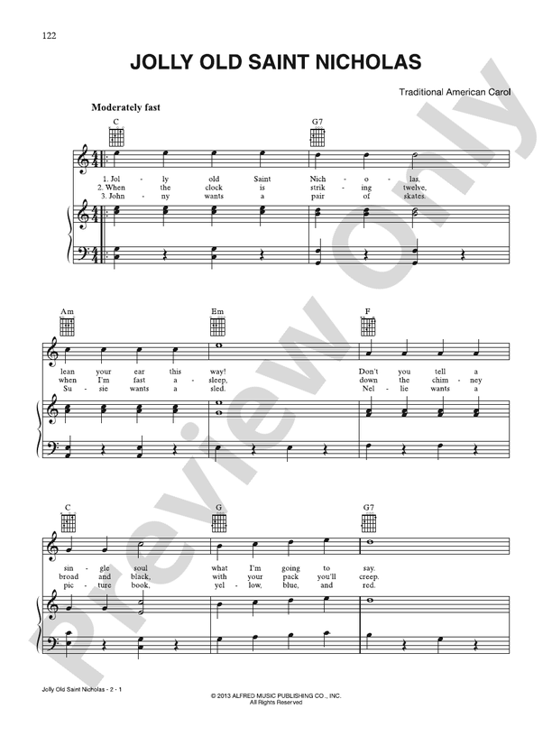 Jolly Old Saint Nicholas: Piano/Vocal/Guitar - Digital Sheet Music Download