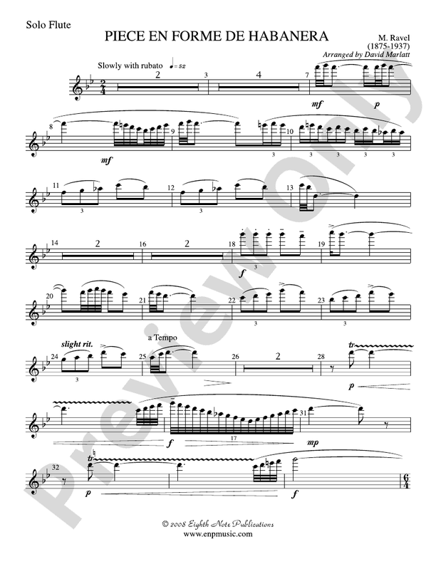 Piece en Forme de Habanera (Soloist and Concert Band): Solo Flute