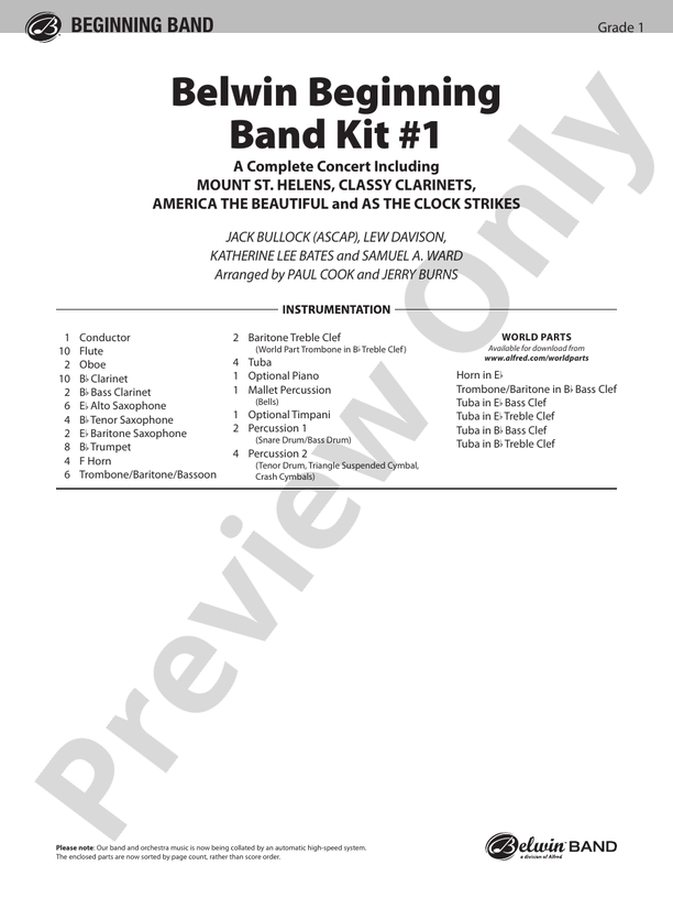 Belwin Beginning Band Kit #1