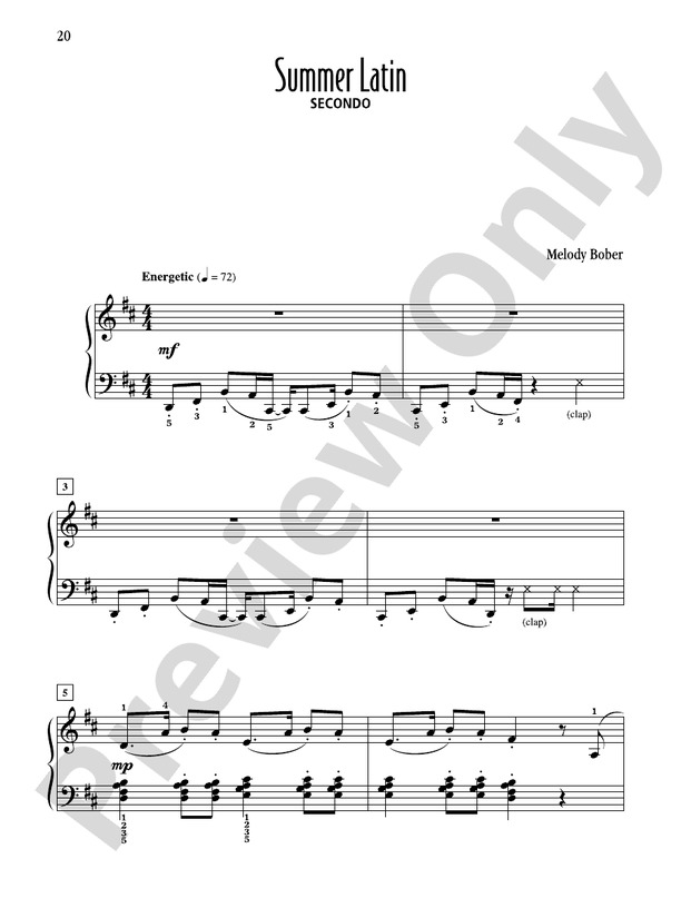 Summer Latin - Piano Duet (1 Piano, 4 Hands)