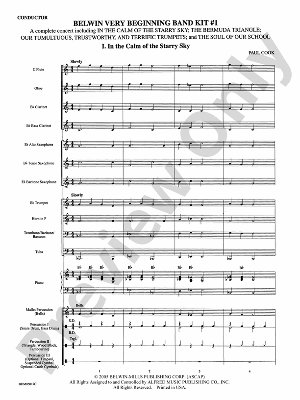 Belwin Very Beginning Band Kit #1: Concert Band Conductor Score & Parts ...