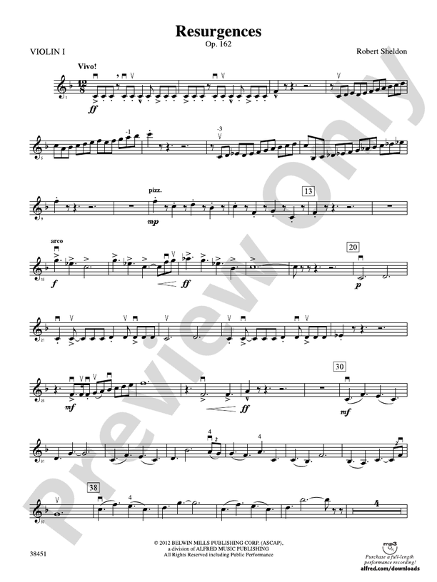 Resurgences 1st Violin 1st Violin Part Digital Sheet Music Download 3897