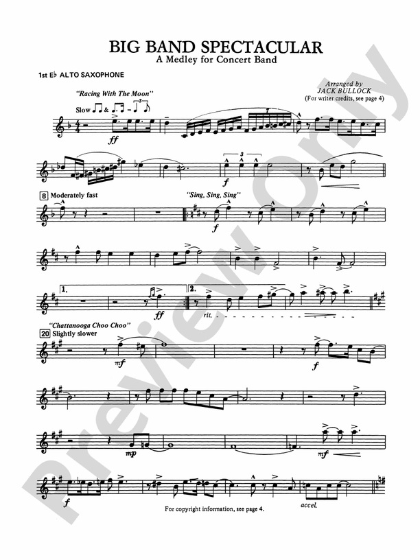 Big Band Spectacular Eflat Alto Saxophone Eflat Alto Saxophone Part