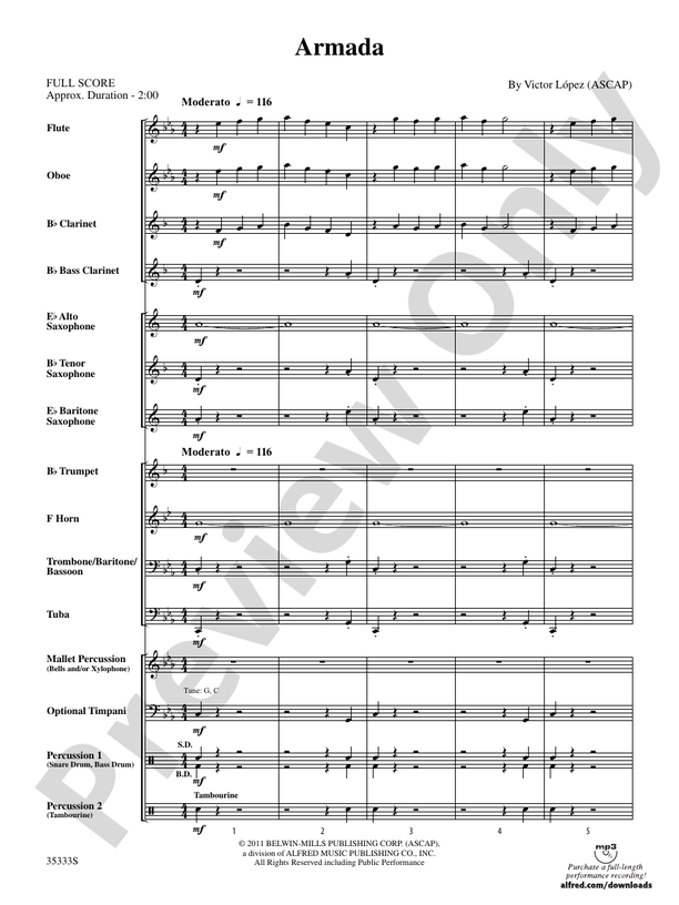 Armada Score Concert Band Score Digital Sheet Music Download