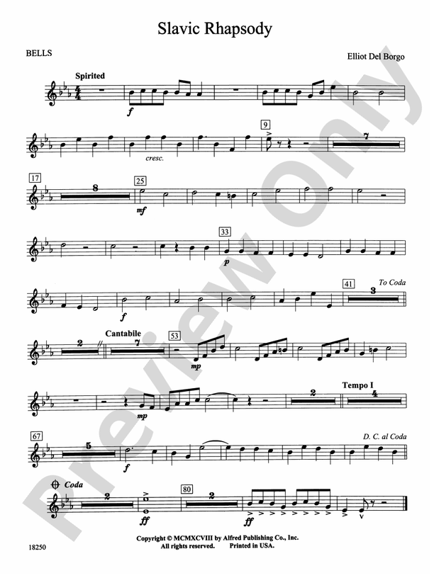 Slavic Rhapsody: Bells: Bells Part - Digital Sheet Music Download