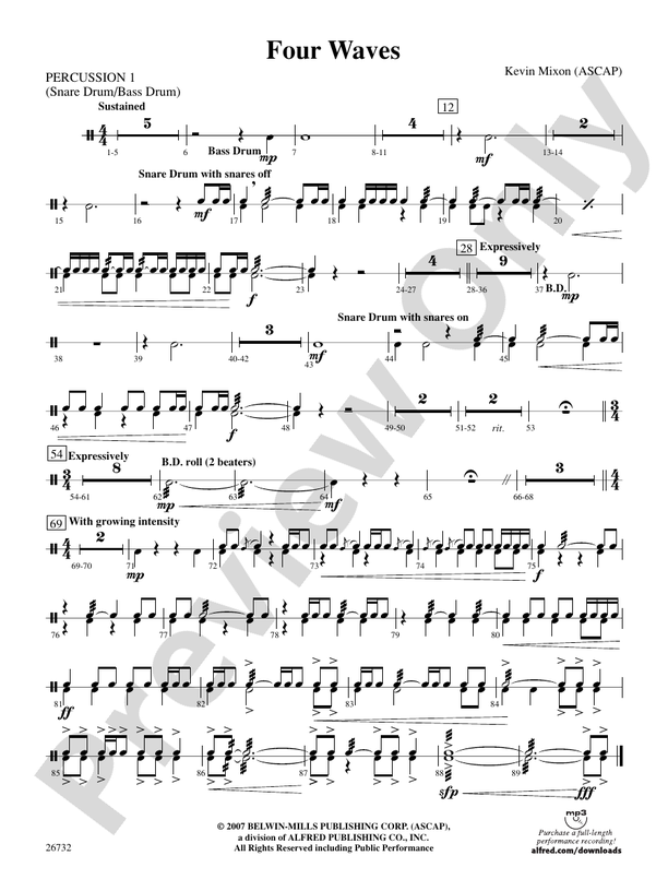 Four Waves 1st Percussion 1st Percussion Part Digital Sheet Music