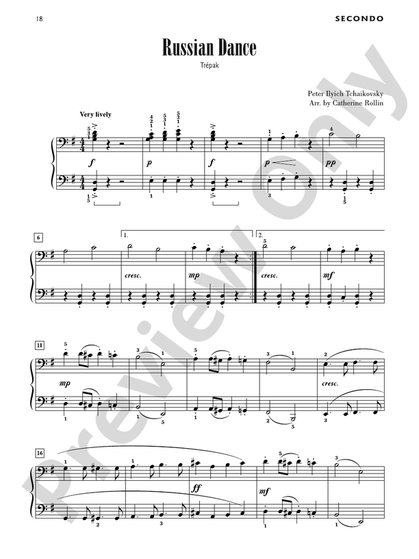 Russian Dance (Trépak) - Piano Duet (1 Piano, 4 Hands)