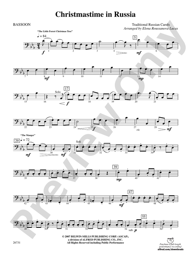 Christmastime in Russia Bassoon Bassoon Part Digital Sheet Music