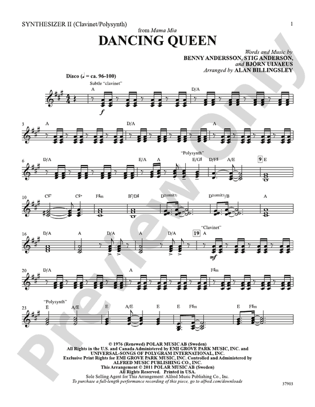 Dancing Queen (from Mamma Mia!) 2nd Synthesizer 2nd Synthesizer Part