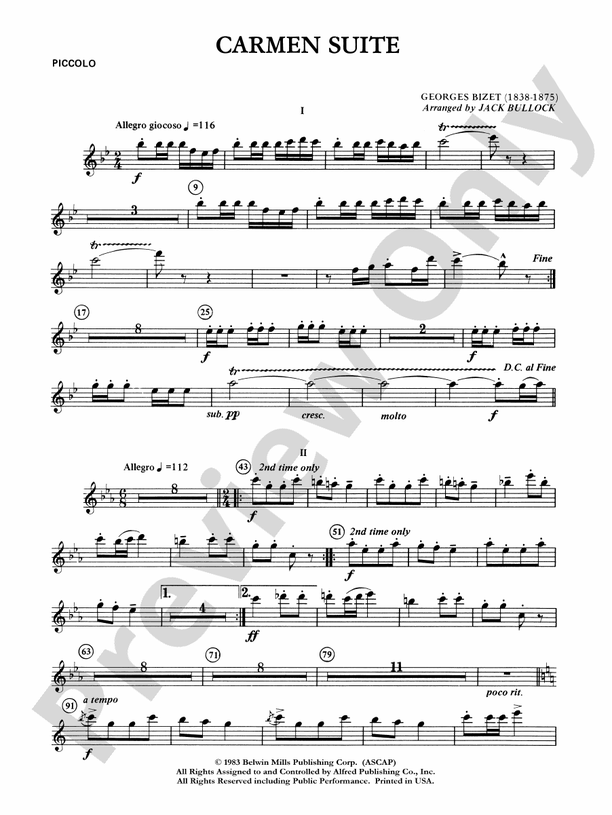 Carmen Suite pour quintette à vent Carmen Suite pour quintette à