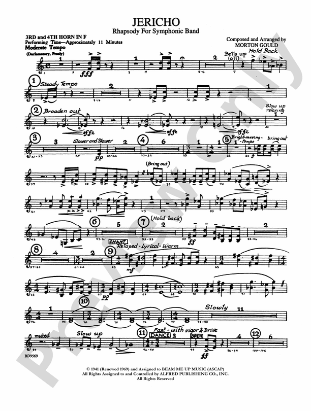 Jericho 3rd & 4th F Horns 3rd & 4th F Horns Part Digital Sheet