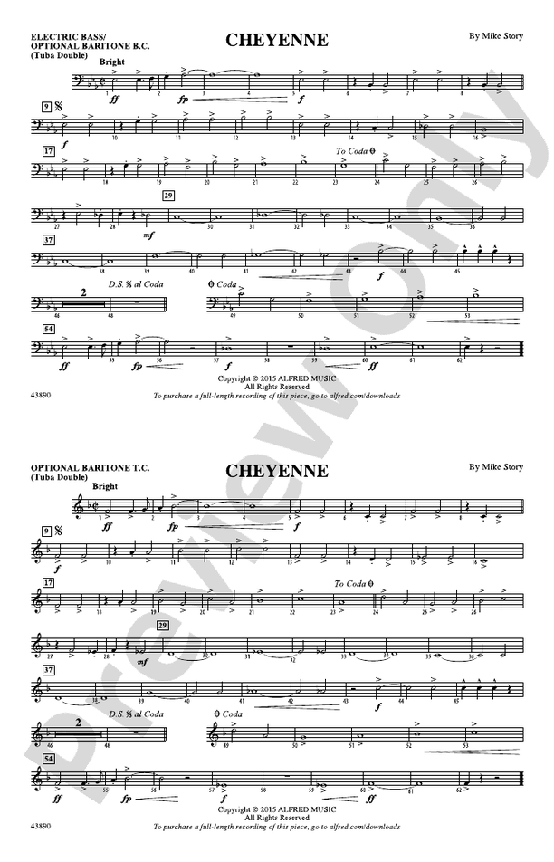 Cheyenne Electric Bass Electric Bass Part Digital Sheet Music Download