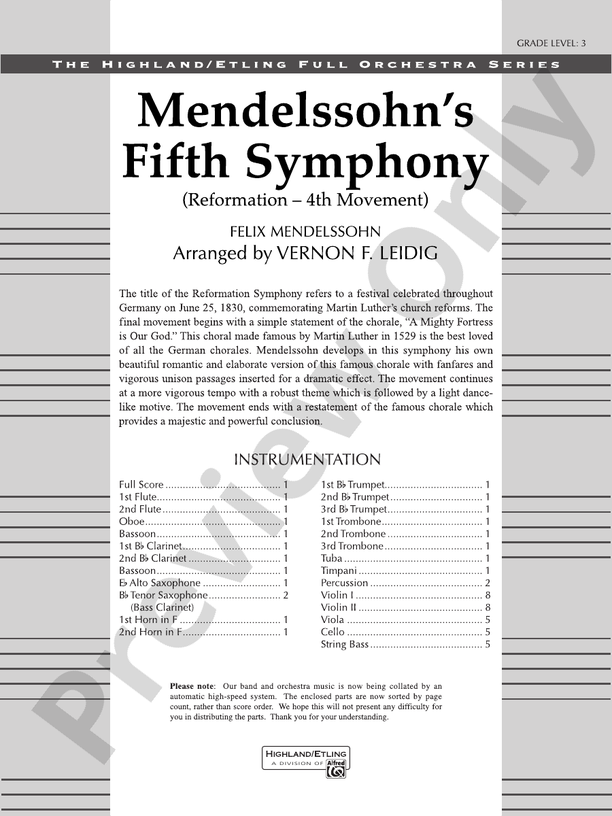 Mendelssohn's 5th Symphony "Reformation," 4th Movement