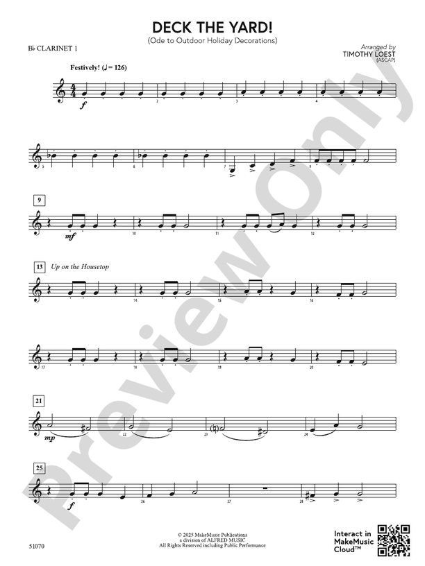 Deck the Yard!: 1st B-flat Clarinet: 1st B-flat Clarinet Part - Digital ...