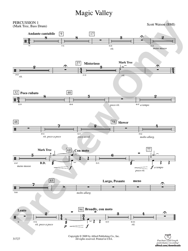 Magic Valley 1st Percussion 1st Percussion Part Digital Sheet Music