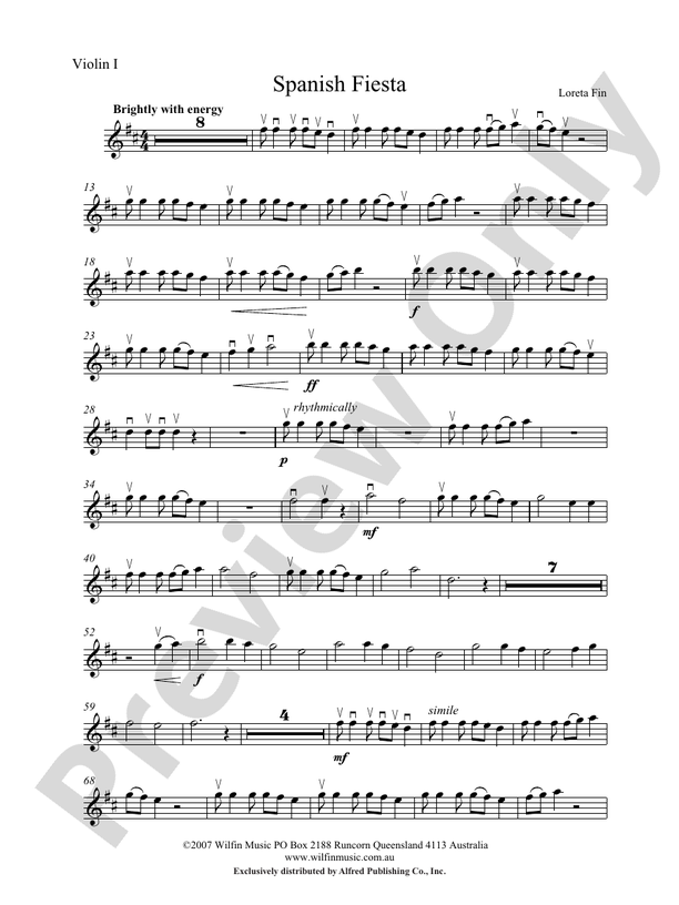 Spanish Fiesta 1st Violin 1st Violin Part Digital Sheet Music Download