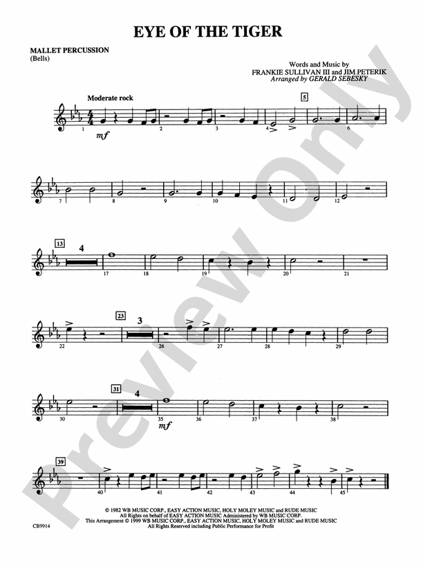 Eye of the Tiger Mallets Mallets Part Digital Sheet Music Download