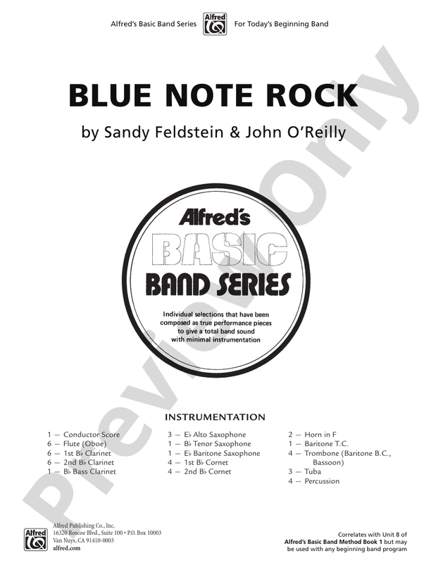 Blue Note Rock Score Concert Band Score Digital Sheet Music Download