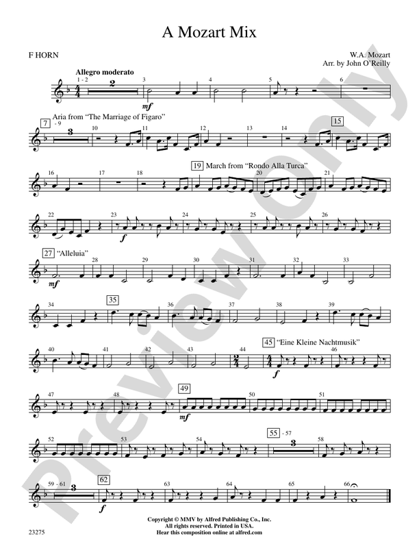 A Mozart Mix: 1st F Horn