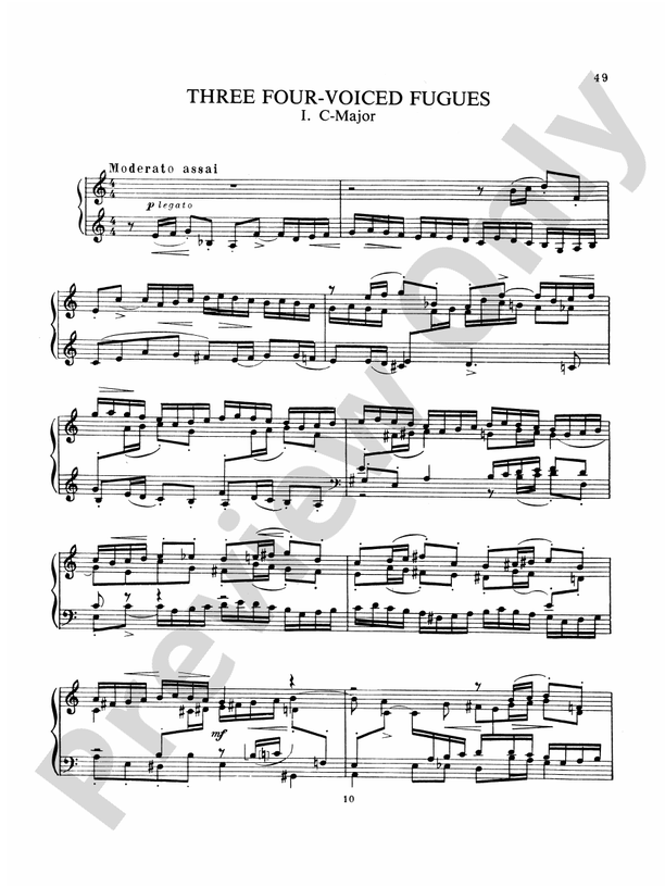 RimskyKorsakov Piano Solos, Volume I Fourvoiced fugue, C Major Part