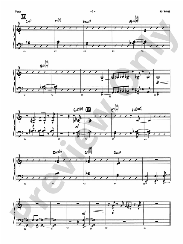 Hot House: Piano Accompaniment: Piano Accompaniment Part - Digital ...