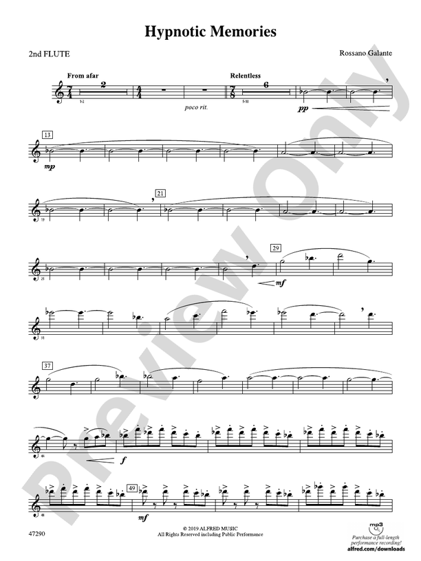 Hypnotic Memories 2nd Flute 2nd Flute Part Digital Sheet Music Download