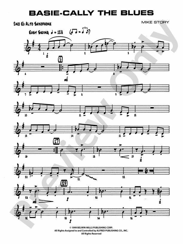 BasieCally the Blues 2nd Eflat Alto Saxophone 2nd Eflat Alto