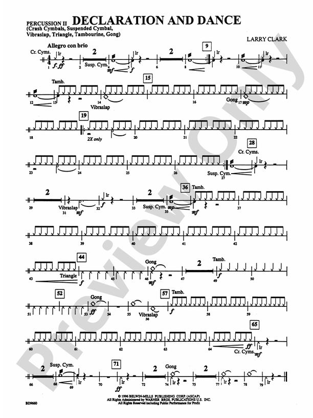 Declaration and Dance 2nd Percussion 2nd Percussion Part Digital