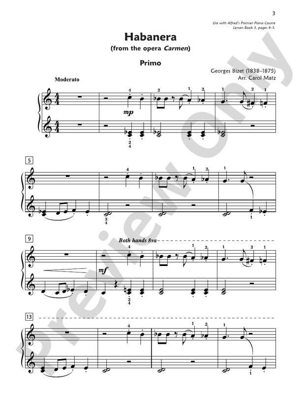 Premier Piano Course, Duet 3