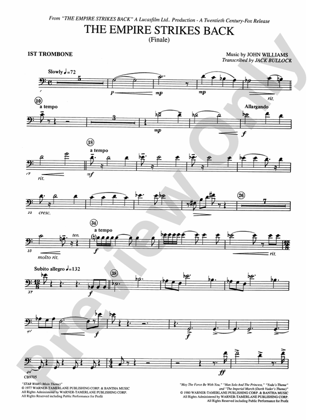The Empire Strikes Back (Finale): 1st Trombone: 1st Trombone