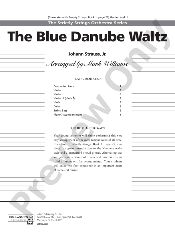 The Blue Danube Waltz: Score