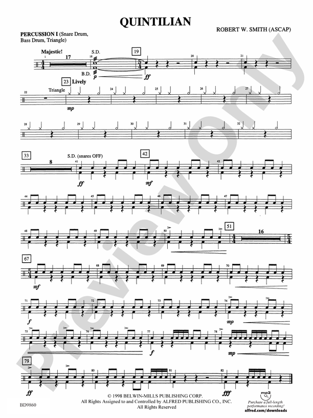 Quintilian: 1st Percussion: 1st Percussion Part - Digital Sheet Music ...