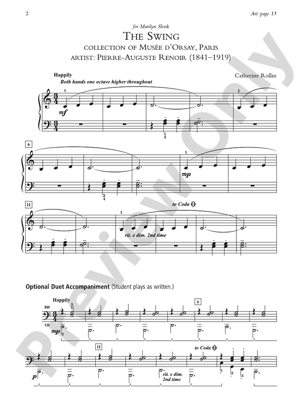 The Swing - Piano Solo (with Optional Duet Accompaniments)