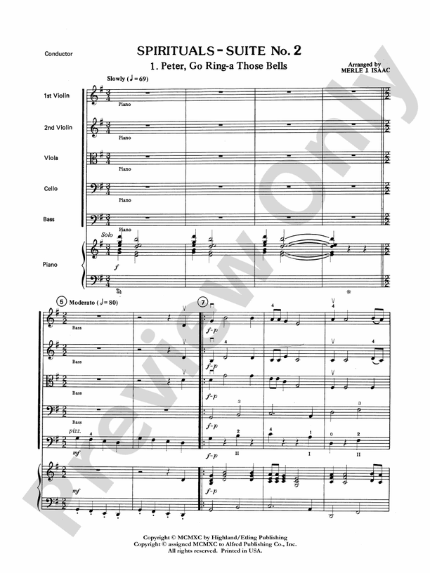 Spirituals Suite, No. 2 Score String Orchestra Score Digital Sheet