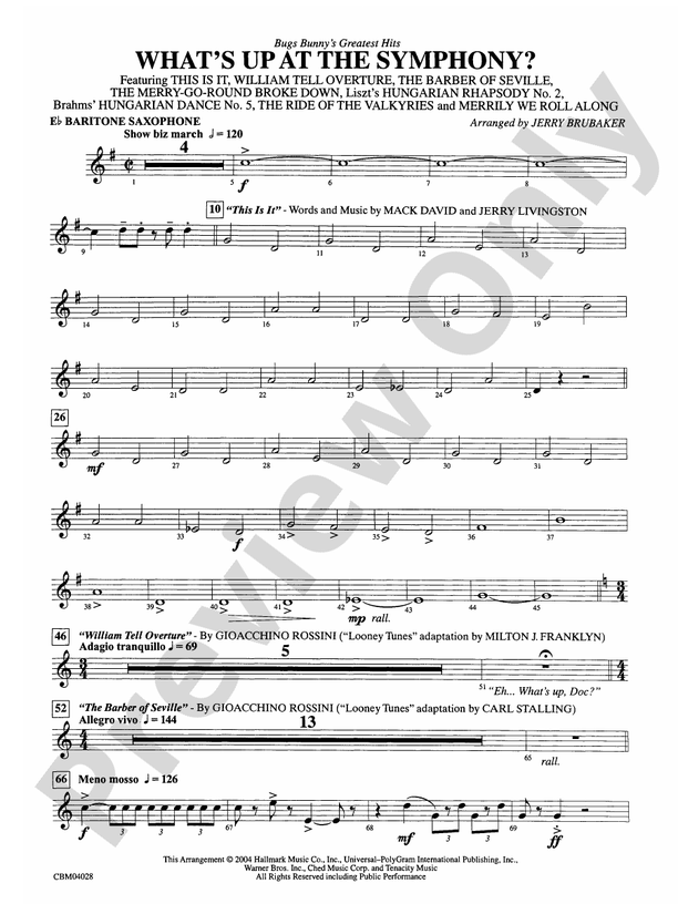 What's Up at the Symphony? Bugs Bunny's Greatest Hits (Medley) Eflat