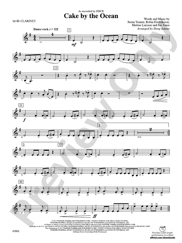 Cake by the Ocean: 1st B-flat Clarinet